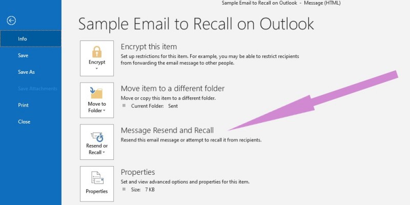 Sample Email to Recall on Outlook